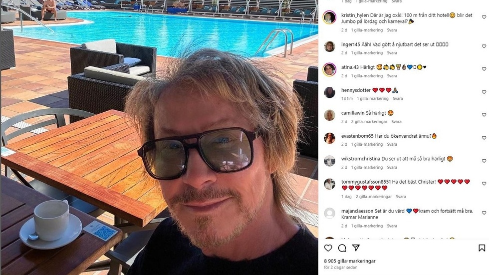 Christer Lindarw är och semestrar på Gran Canaria. Men under helgen har han hamnat i blåsväder efter omtalade Instagram-stories.