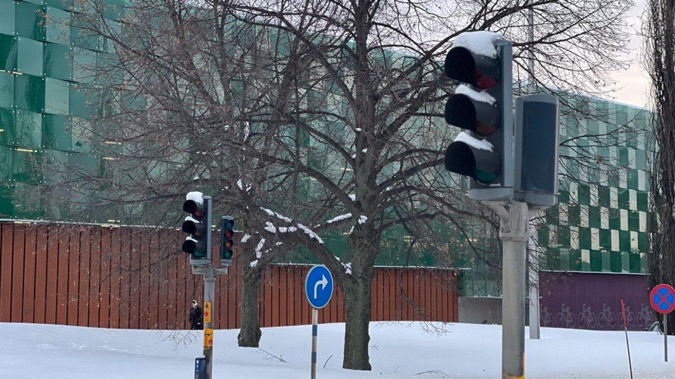 Trafikljusen inne i Skellefteå krånglar.