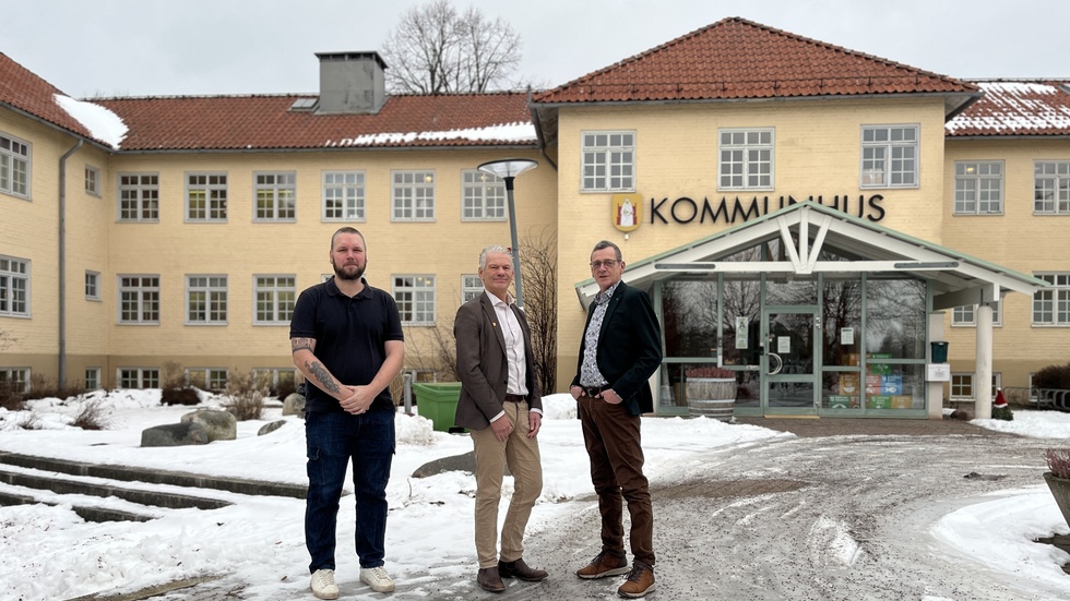 Albin Blomqvist Ekström (-), Peter Karlsson (M) och Patrik Stenlund (KD).