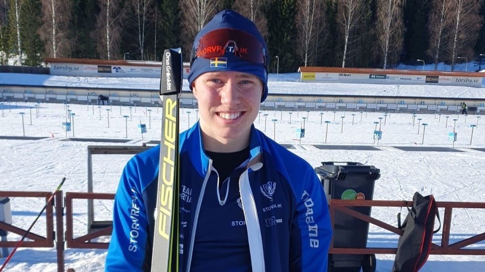 Gustav Karonen efter en av sina framgångar i fjol. Men nu har ett SM-guld på meritlistan också.