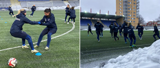 Här tränar United – i snöyran på Tunavallen