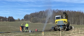 Akut vattenläcka – huvudledning uppborrad av misstag