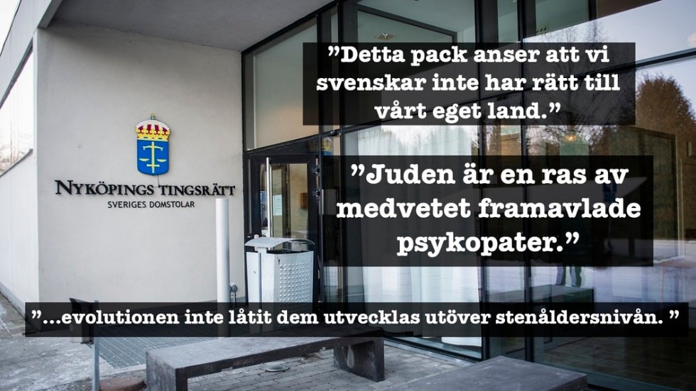 Mannen, som är bosatt i Nyköpings kommun, döms efter flera fall av hets mot folkgrupp.