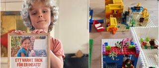 Carl, 8, samlar pengar till behövande barn i världen – med legobygge 