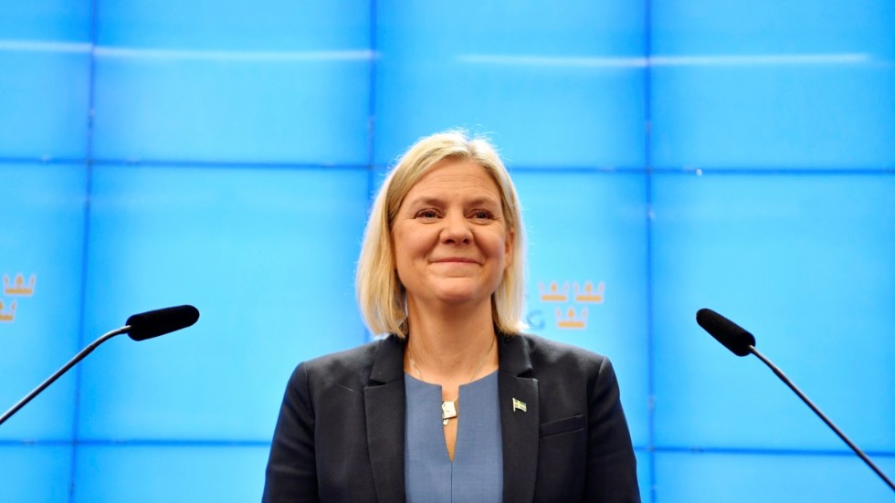 Stödet för Socialdemokraterna med statsminister Magdalena Andersson i spetsen ökar, enligt den senaste väljarundersökningen från SVT/Novus. Arkivbild.