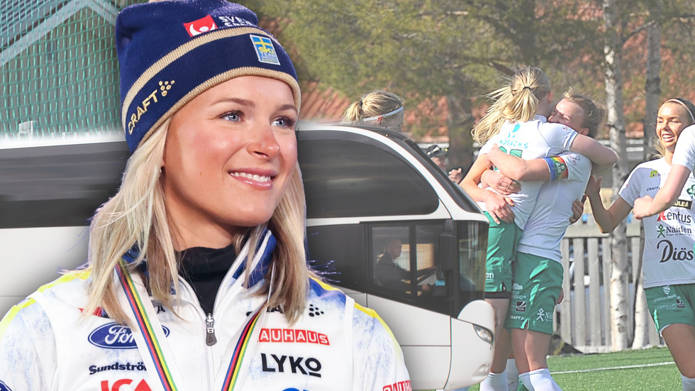 Frida Karlsson sponsrade moderföreningen med en supporterbuss till Luleå.