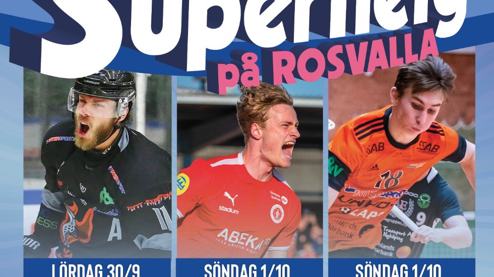Delar av Sportstads gemensamma affisch för Superhelgen.