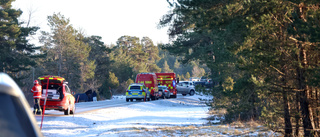 Trafikolycka med hästsläp – blixthalka på vägen