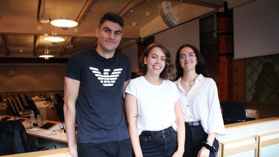 Benjamin Arnautovic, Ella Nilsson och Caroline Alcantara var några av eleverna som deltog i torsdagens seminarium i Rosen. 