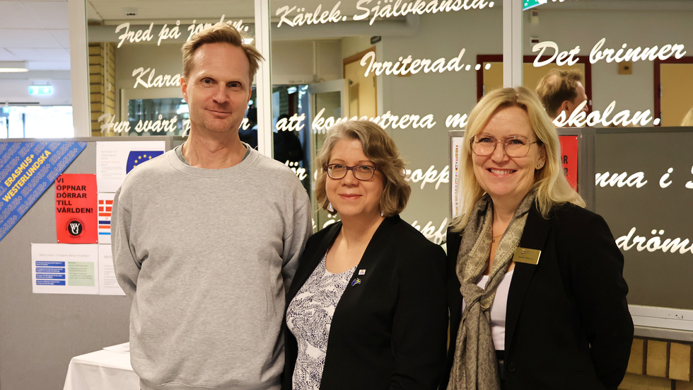 Markus Andersson, Anneli Aresdotter och Kerstin Hansson är tre lärare på Westerlundska gymnasiet som ser fram emot att hjälpa elever ut i Europa.