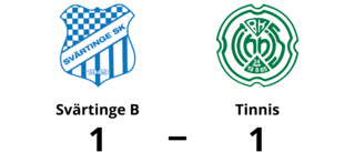 Svärtinge B och Tinnis delade på poängen