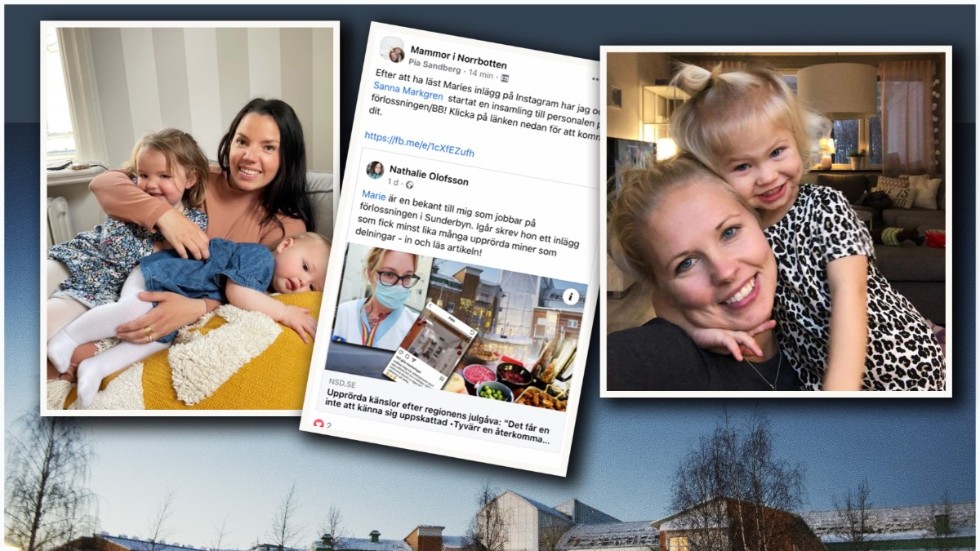 Sanna Markgren och Pia Sandberg har tillsammans startat en insamling till BB-personalen på sunderby sjukhus.