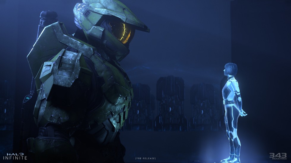 Master Chief får tidigt en ny AI-kompanjon. Hon tar över Cortanas roll och kallas Weapon. Pressbild.