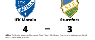 Förlust med 3-4 för Sturefors mot IFK Motala