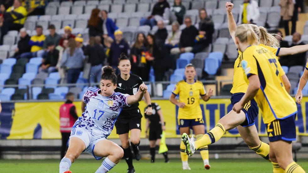 Lucía García, spansk målskytt mot Schweiz i Nations League. Arkivbild.