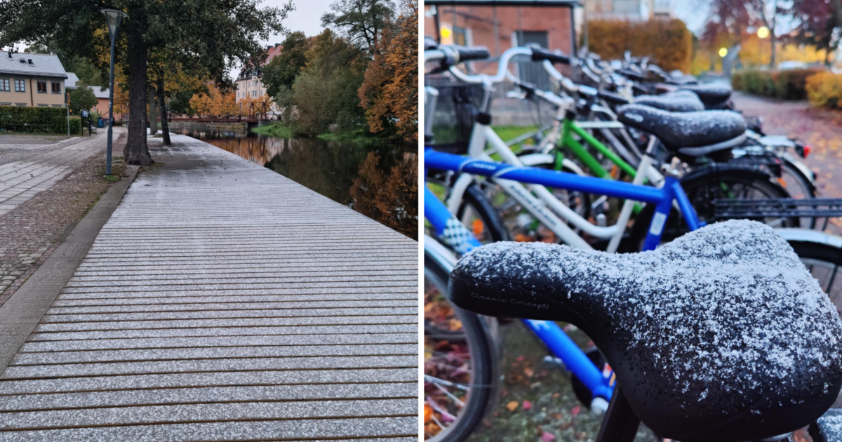 Årets första snö över Uppsala – så blir vädret till helgen