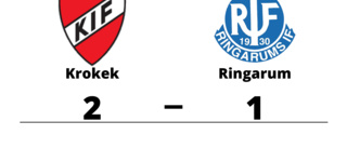 Förlust med 1-2 för Ringarum mot Krokek