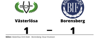 Kryss för Västerlösa mot Borensberg