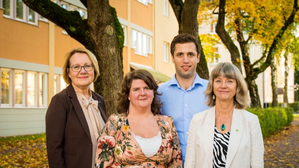 Den politiska ledningen i Region Östergötland består av Koalition Östergötland, från vänster: Kerstin Sjöberg (C), Kaisa Karro (S), Alexander Höglund (L) och Agneta Niklasson (MP). 