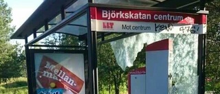 Vandaler förstörde busskurer