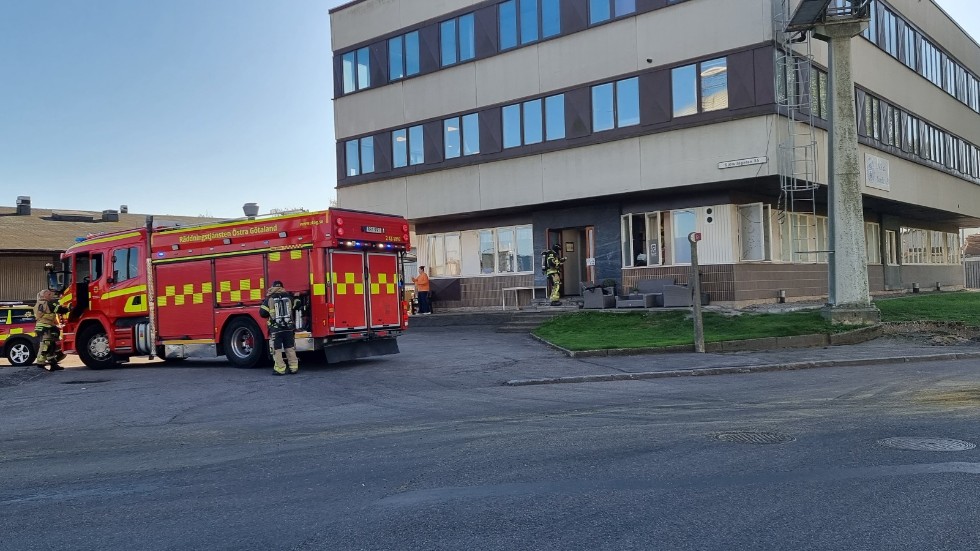 Räddningstjänsten var på plats på Sjötullsgatan i Norrköping på torsdagsförmiddagen. 