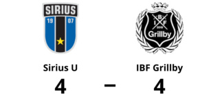 IBF Grillby spelade lika borta mot Sirius U