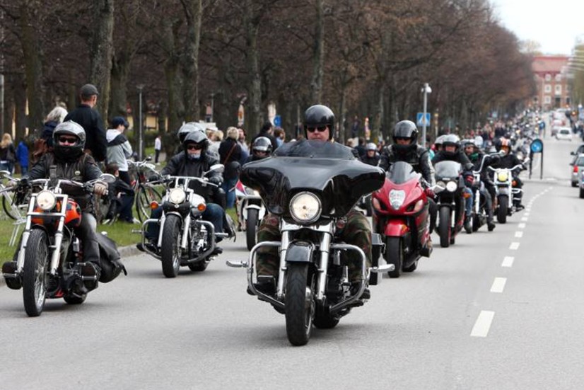 Peking MC har tagit beslut om att de inte arrangerar något mc-tåg på 1 maj. Motorgården ställer också in bilarna. Bilden är tagen vid ett tidigare tillfälle.
