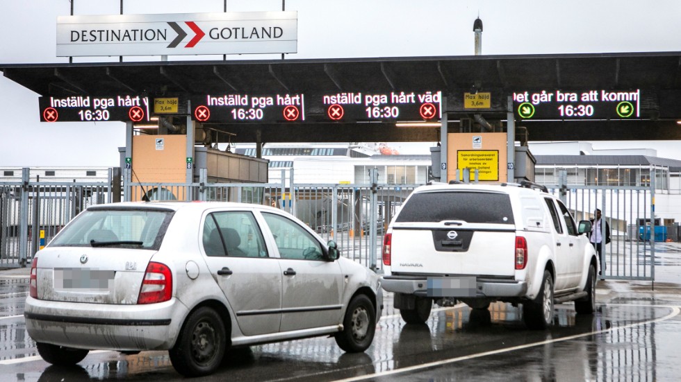 Många bilister tvingades vända tillbaka när de kom till incheckningen i Visby på onsdagseftermiddagen.