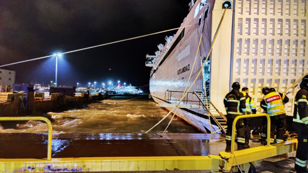 Bild från dramat i Visby hamn.